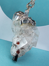 Rock Сrystal Garnet Tourmaline Sterling Silver Pendant