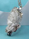 Rock Сrystal Garnet Tourmaline Sterling Silver Pendant