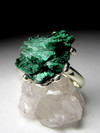 Ring with a nugget of malachite