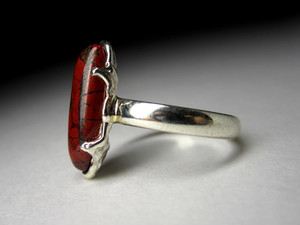 Ring with a jasper red