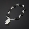 Necklace with white quartz and volcanic lava