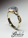 Gold ring triplet opal 