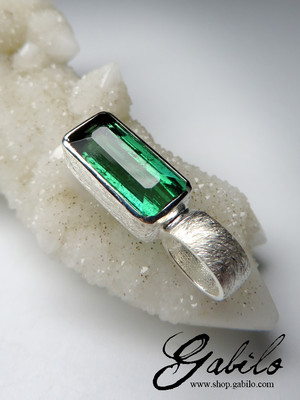 Green Tourmaline Silver Pendant