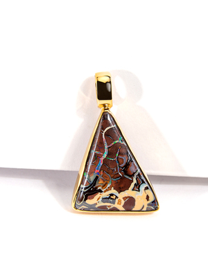 Boulder opal gold pendant