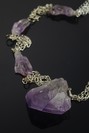 Amethyst Crystals Beaded Necklace