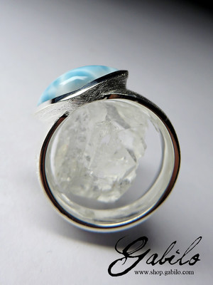 Larimar silver ring