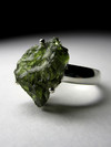 Silver ring with Moldavite