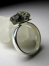Silver ring with Moldavite