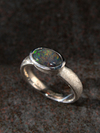Australian black Opal ring 