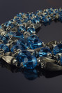 Cascade Blue made of glass and metal beads