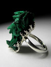 Silver ring with malachite