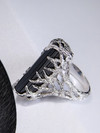 Black tourmaline сrystal silver ring