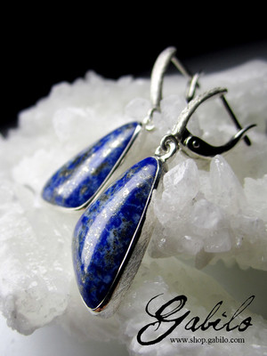Lazurite silver earrings