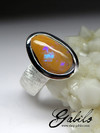 Silver ring with opal