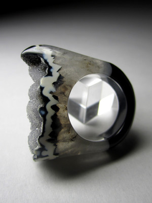 Quartz ring of rock crystal