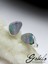 Boulder opal silver stud earrings