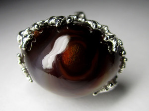 Silver ring with fire agate