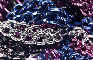 Decoration from colored jewelry chains
