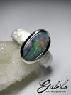 Black Opal Silver Ring
