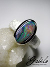 Black Opal Silver Ring