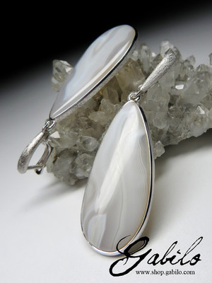 Agate Silver Earrings