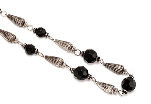 Jewelry Black from Glass and Metal Beads