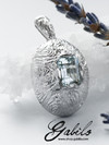 Aquamarine silver pendant with gem report MSU