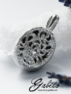 Aquamarine silver pendant with gem report MSU