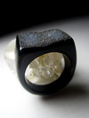 Ring of solid black quartz