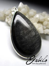 Obsidian silver pendant