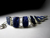 Bracelet from raw lapis lazuli in silver