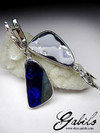 Boulder opal silver earrings