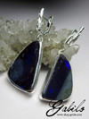 Boulder opal silver earrings