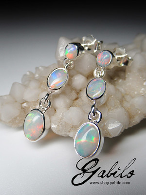 Opal gold earrings