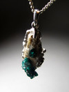 Pendant with dioptase in silver