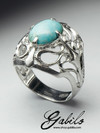 Turquoise Silver Ring with Jewelry Report MSU