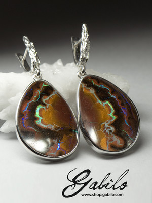 Koroit opal silver earrings