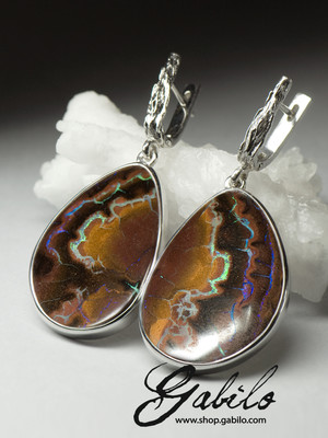 Koroit opal silver earrings