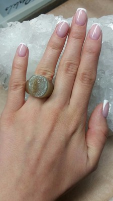 Chalcedony with Geode Ring