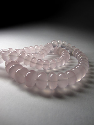 Beads from rose quartz the highest grade