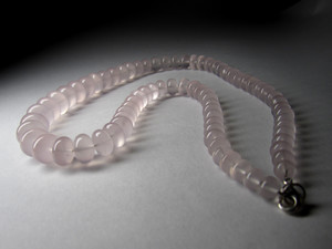Beads from rose quartz the highest grade