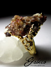 Big Tourmaline Crystals Gold Plated Silver Ring