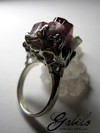 Ring with tourmaline in quartz