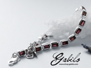 Rhodolite Silver Bracelet