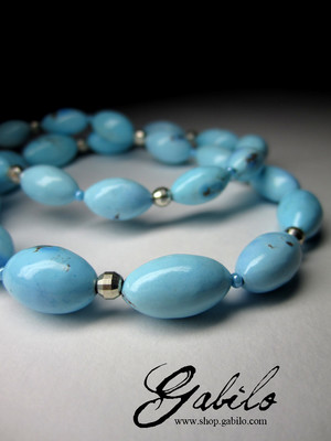 Beads from turquoise Kazakhstan top grade