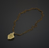 Pendant with Libyan glass on bronze chains