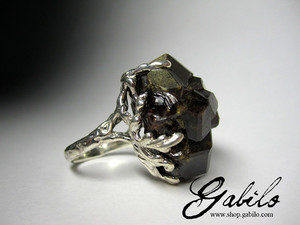 Ring with a large garnet
