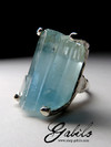 Ring with a crystal of aquamarine