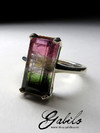 Ring with watermelon tourmaline