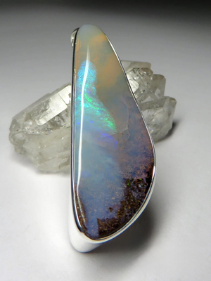 Big Boulder Opal Silver Pendant
